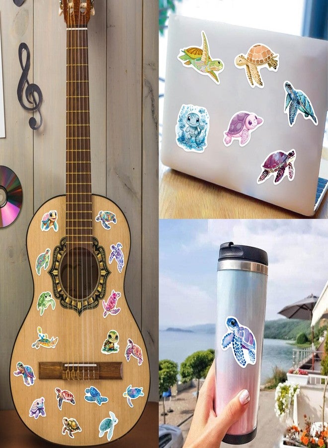 Robmoda 51 Pcs Cute Turtle Stickers for Kids, Sea Animals Sticker for Water Bottle, Vinyl Waterproof Laptop Decals for Teens Girls Boys, Students Classroom Prizes Sticker Pack - Image 3